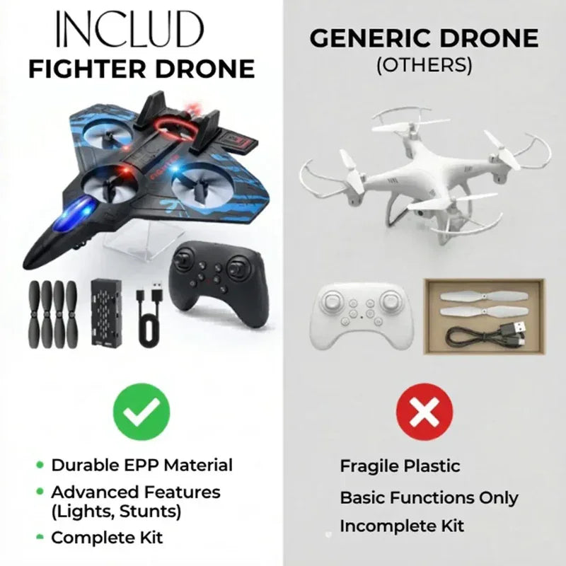 Remote Control Star Fighter Plane with LED Lights | Wireless RC Flying Toy for Kids