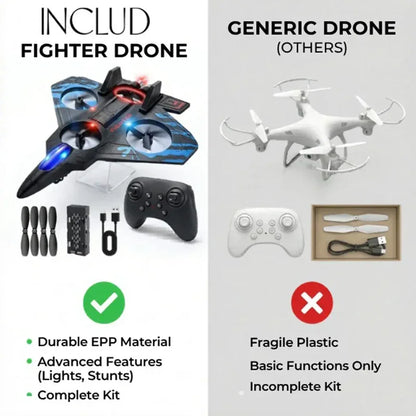 Remote Control Star Fighter Plane with LED Lights | Wireless RC Flying Toy for Kids