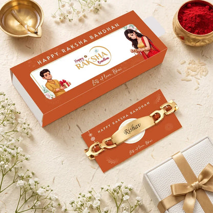 Personalized Rudraksh Bracelet Rakhi With Name