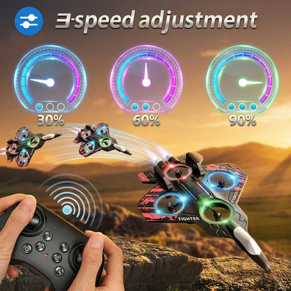Remote Control Star Fighter Plane with LED Lights | Wireless RC Flying Toy for Kids