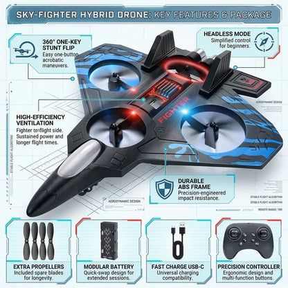 Remote Control Star Fighter Plane with LED Lights | Wireless RC Flying Toy for Kids