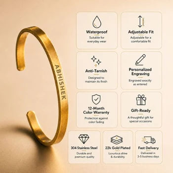 Personalised Classic Bracelet – Custom Name Jewelry Gift for Men & Women