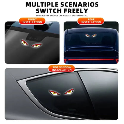 Devil Eye Car Solar LED Security Light – Stylish Anti-Theft Warning Indicator